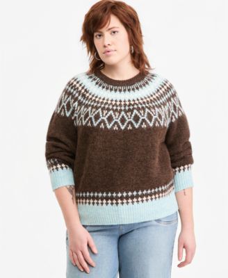 Plus Size Fair-Isle Crewneck Sweater