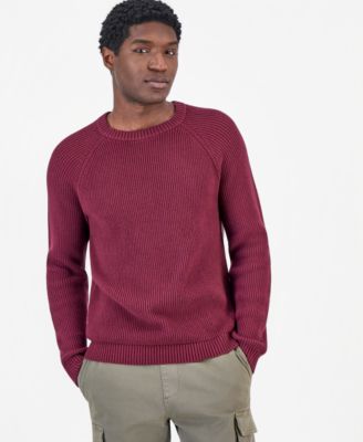 Men's Luke Marled Raglan-Sleeve Crewneck Sweater