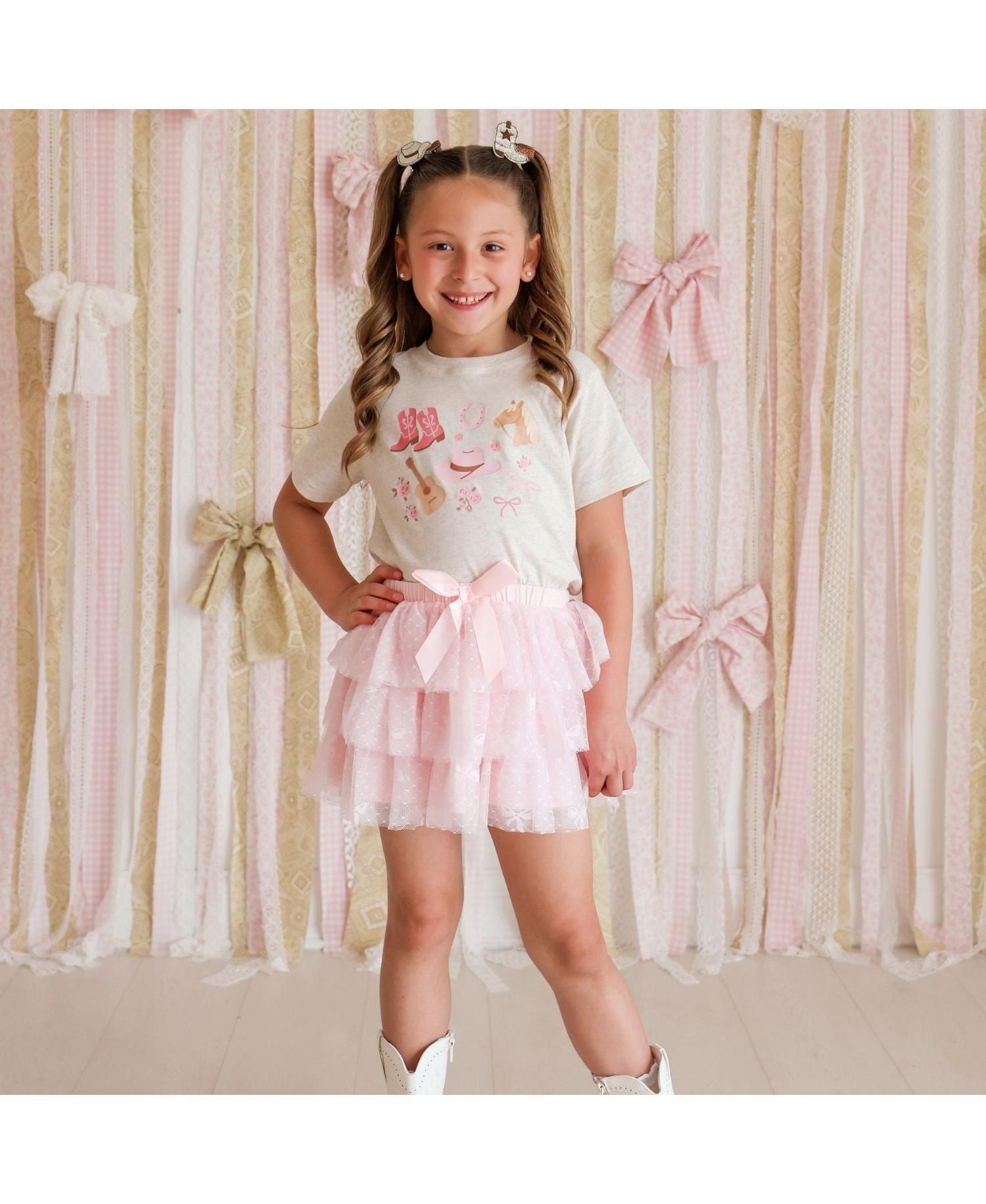 Big Girls 12-10 Western Girlie Short Sleeve T-Shirt