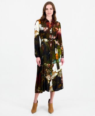 Women's Mika Long-Sleeve Floral-Print Midi Dress