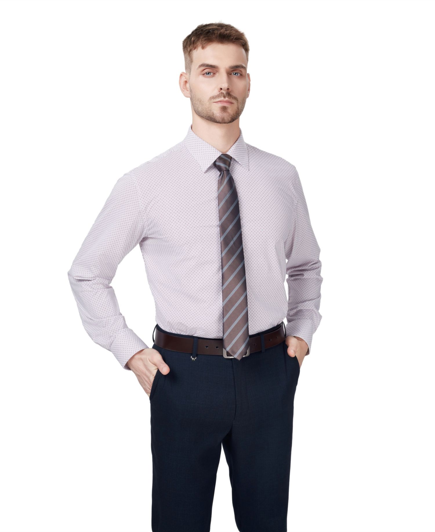 Men's Regular-Fit Micro Dot Dress Shirt