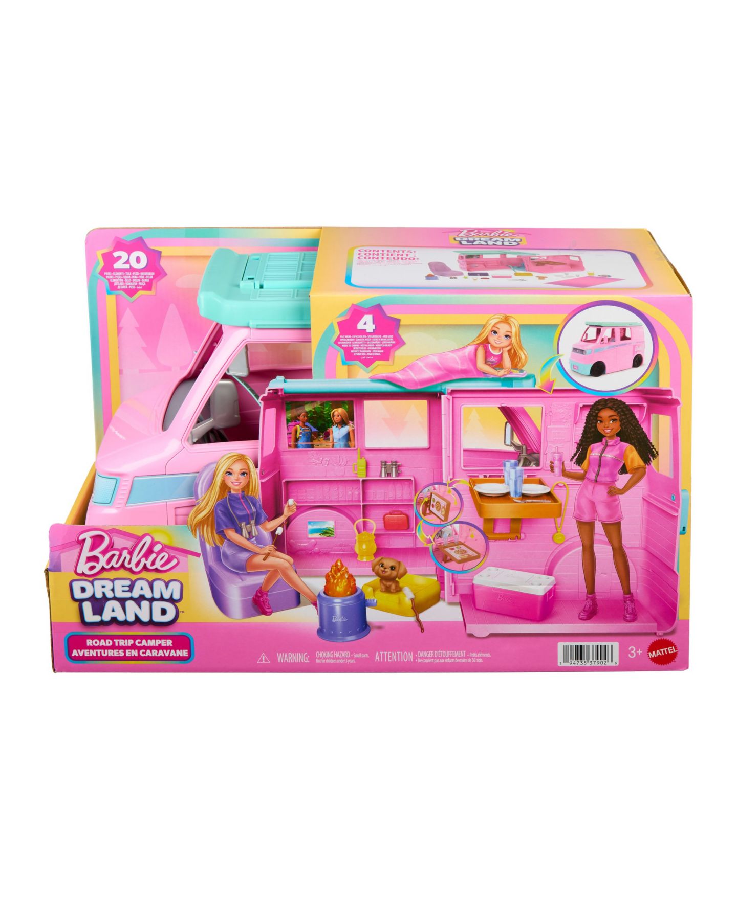 Детский игровой набор Barbie Dream Land Road Trip Camper 20-Piece Playset with Puppy & Travel Accessories — фото 5