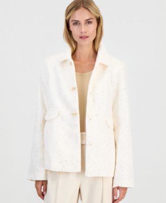 Women's Tweed Bow-Button Lady Jacket