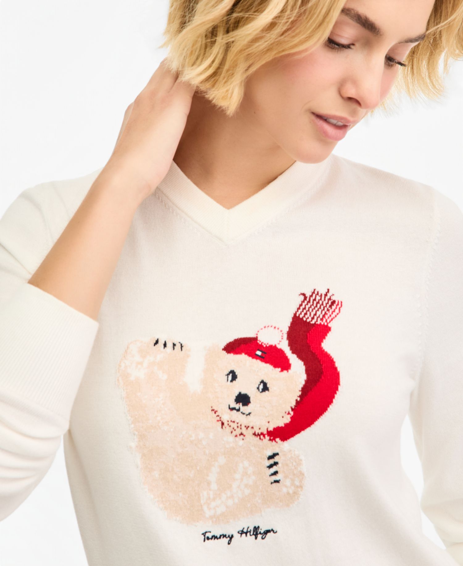 Women's Intarsia V-Neck Sweater