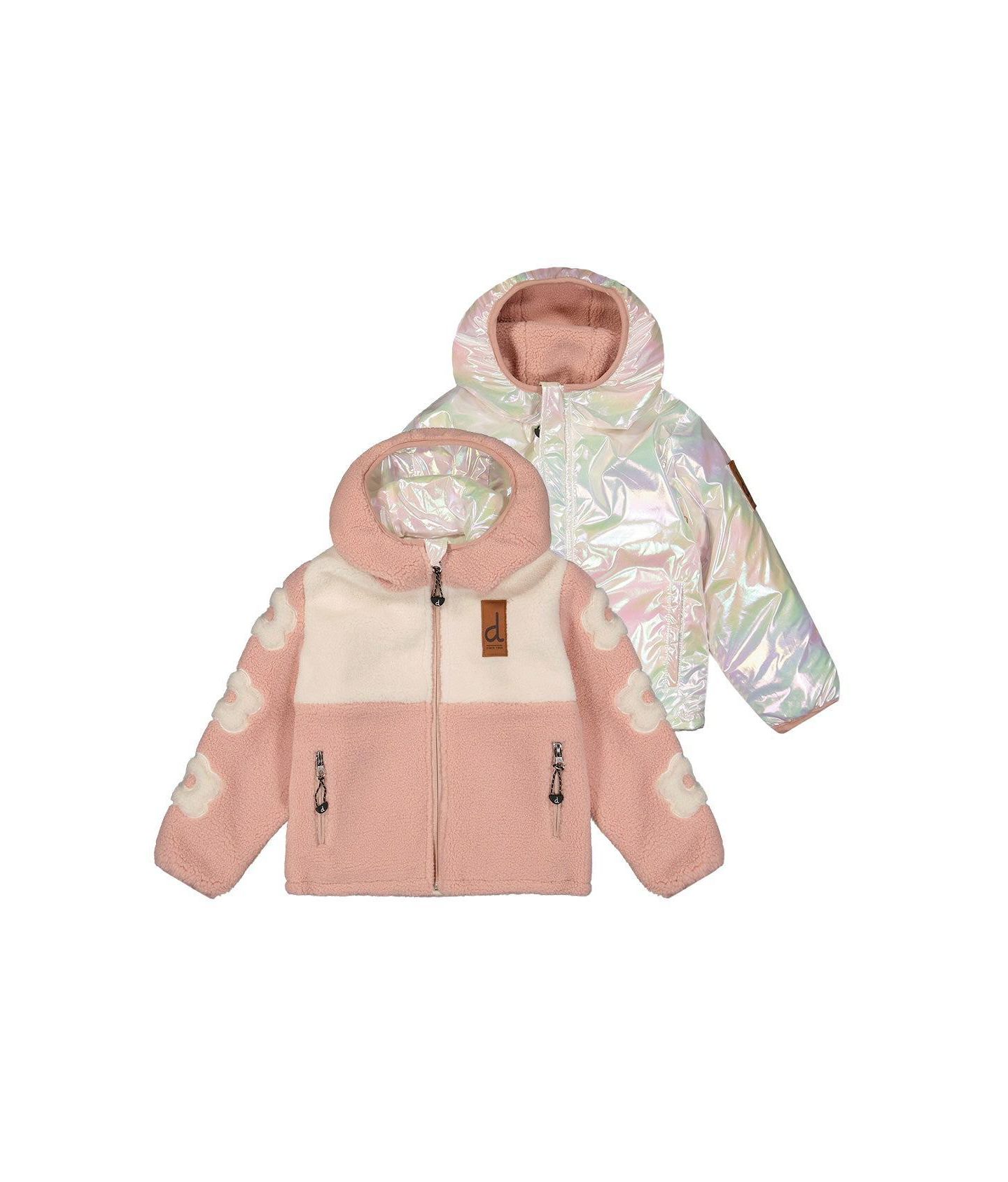 Куртка Deux par Deux Reversible Mid-Season для девочек, цвет: Бледный розовый — фото 1