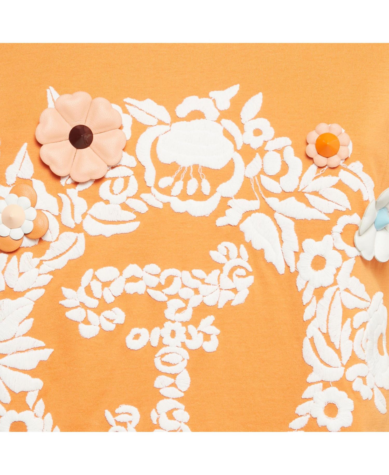 Women's Crewneck Floral-Appliqu&eacute; High-Low-Hem T-Shirt