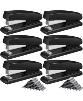 6 Pack Metal Desktop Stapler Set With Staples Heavy Duty 25 Sheet Capacity