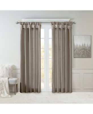 Twist Tab Lined Window Curtain Panel Pewter 50x120