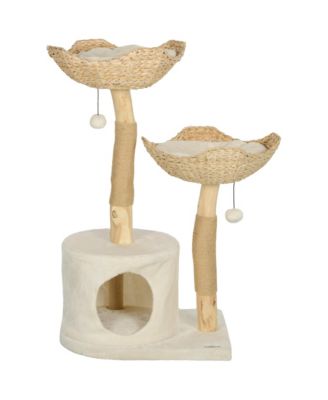 37 in Modern Cat Tree with Wooden Scratching Posts and Condo