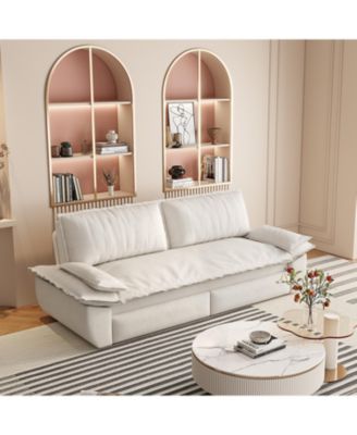 73.2" 3-Seater Velvet Sleeper Sofa Bed, 3-in-1 Convertible Pull-Out Couch