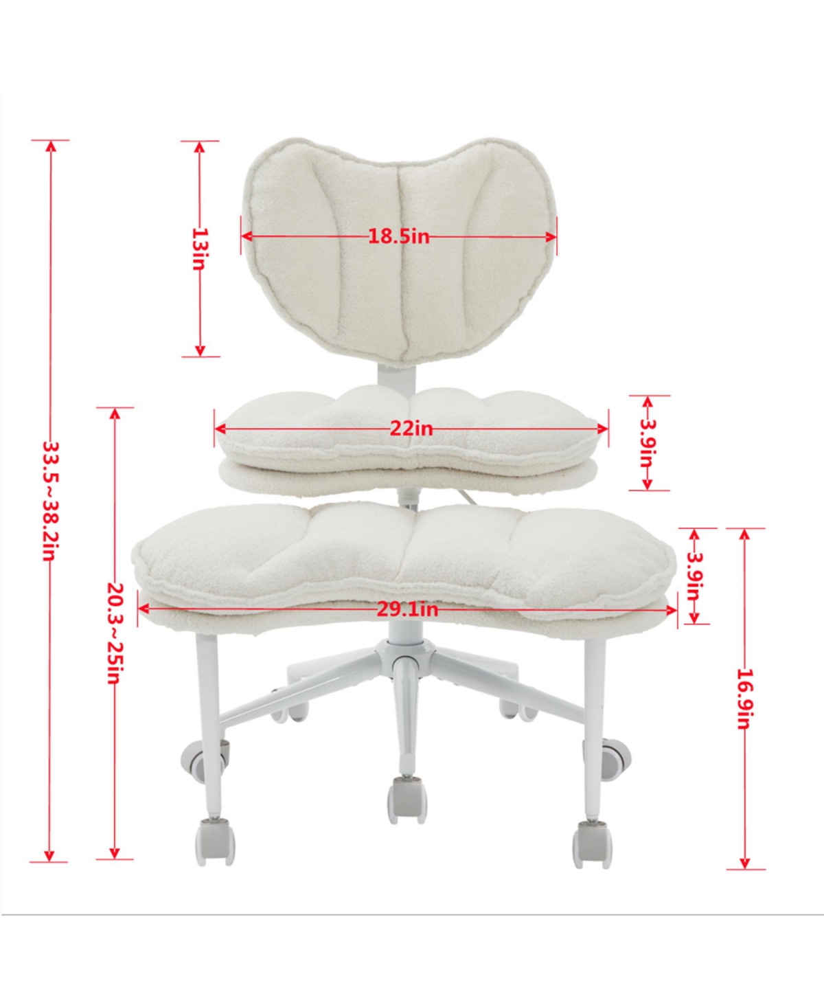 Clihome Meditation Chair Plus, Double-Layer Padding Cross Legged Rolling Chair, Criss Cross Desk Chair