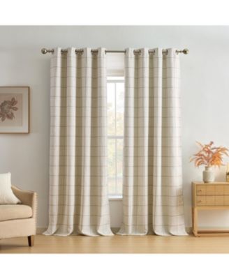 Brighton Grommet Windowpane Plaid Blackout Curtain Panel