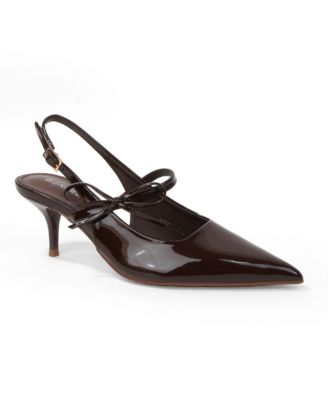Women's Hestia Patent Slingback Pumps with Bow Detail