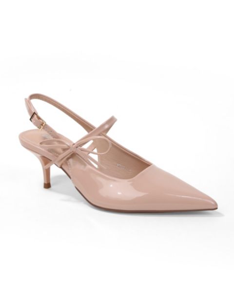 Женские туфли BERNESS Hestia Patent Slingback with Bow Detail, цвет: Бежевый