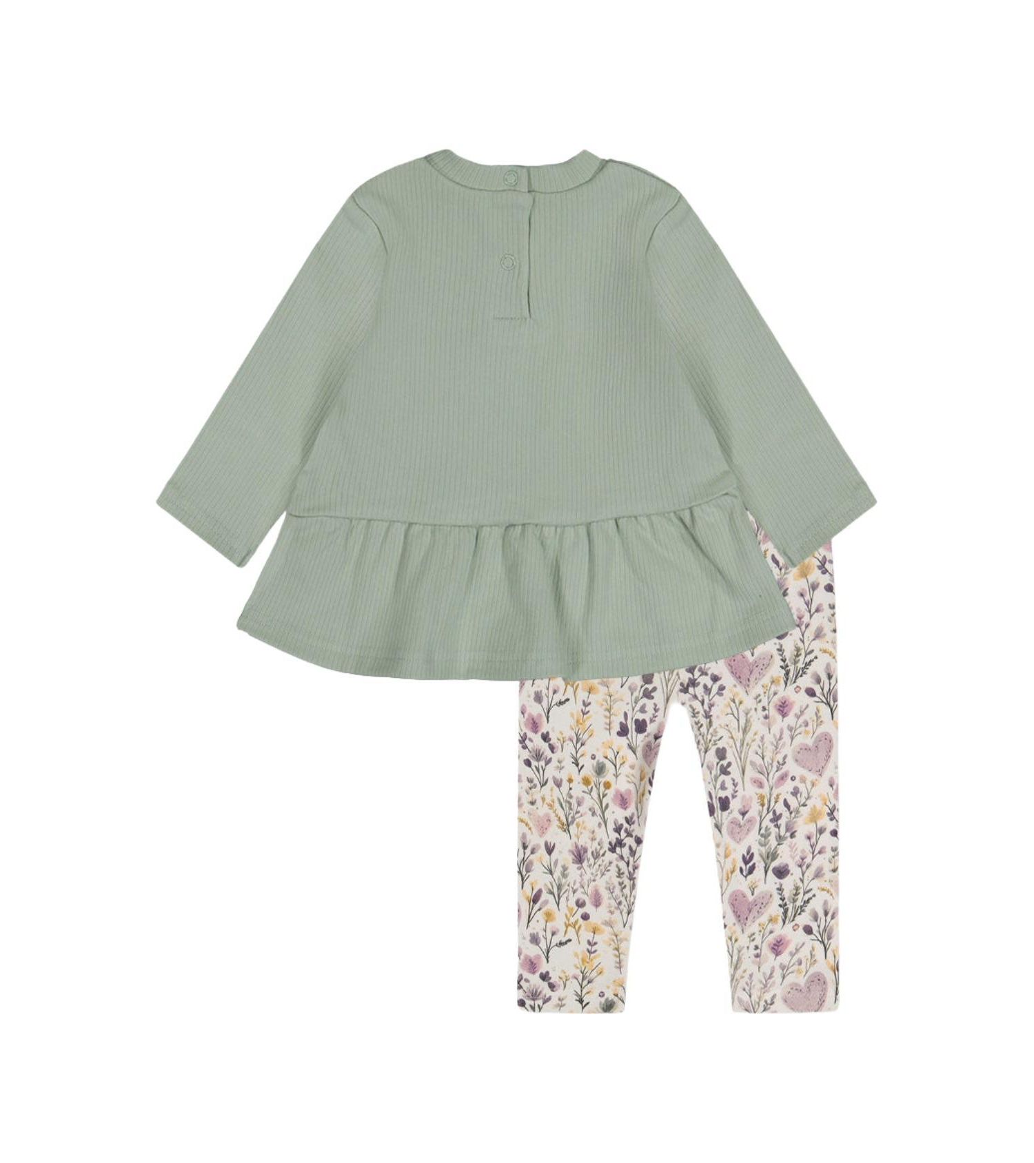 Baby Girls ( 3M to 24 M ) Organic Cotton Peplum Tunic and Legging Set Heart Print