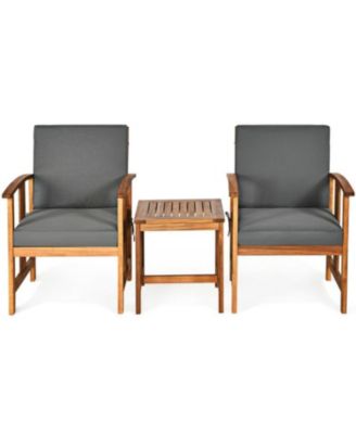 3 Solid Wood Outdoor Patio Sofa Furniture Set