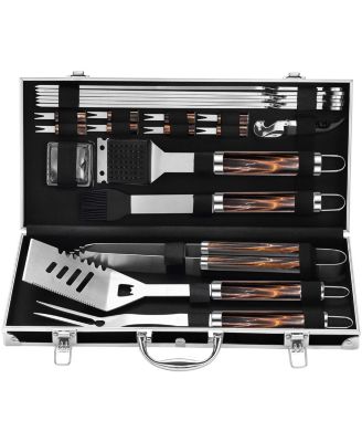 BBQ Grill Tools Set Stainless Steel Barbecue Kit Aluminum Case Gifts for Men Dad