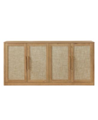 67" Rattan 4-Door Buffet Cabinet