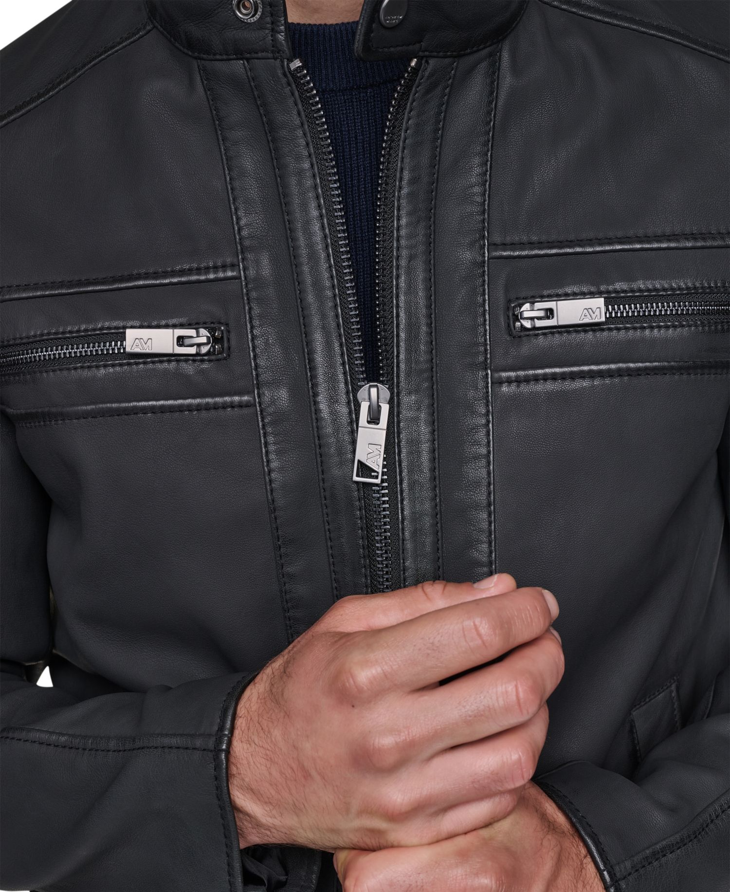 Men's Sueded Finish Zip Chest Jacket