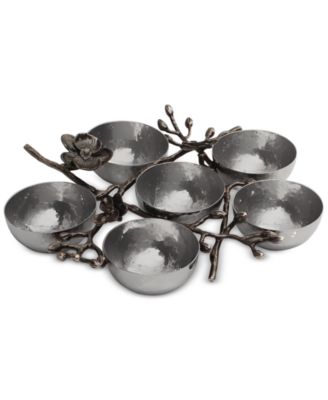 Black Orchid 6-Compartment Seder Plate 