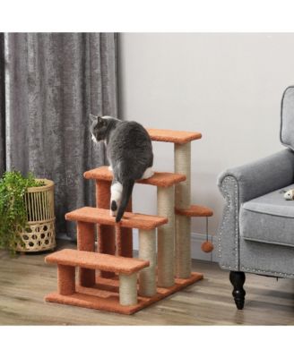 4 Level Cat Steps with Scratching Posts for High Beds and Sofas