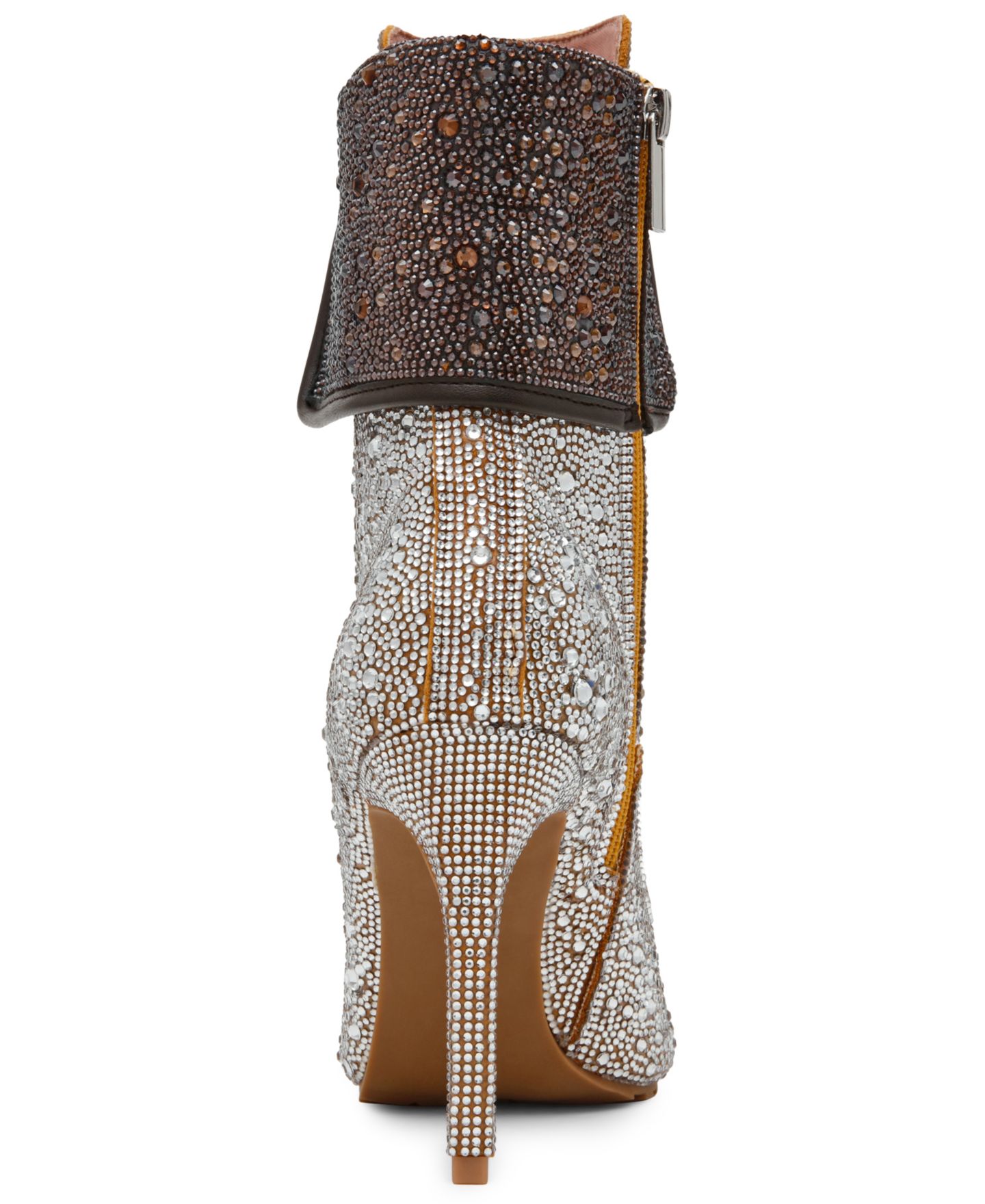 Женские ботинки Steve Madden Morals-R Rhinestone Lace-Up Stiletto Work Booties, цвет: Серебряный разноцветный — фото 3