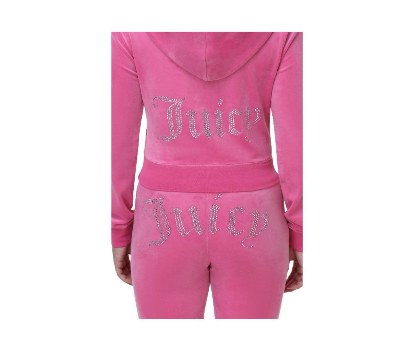 Женское худи Juicy Couture Luxe Velour Juicy With Double Bling, цвет: Нежно-розовый — фото 5