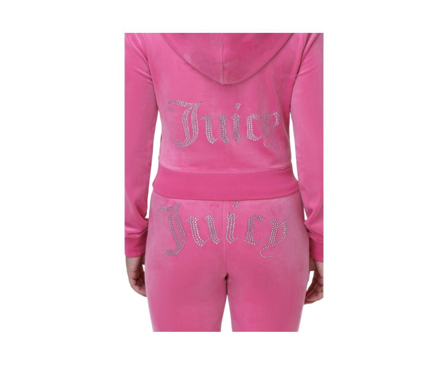 Women's Luxe Velour Juicy Hoodie With Double Bling