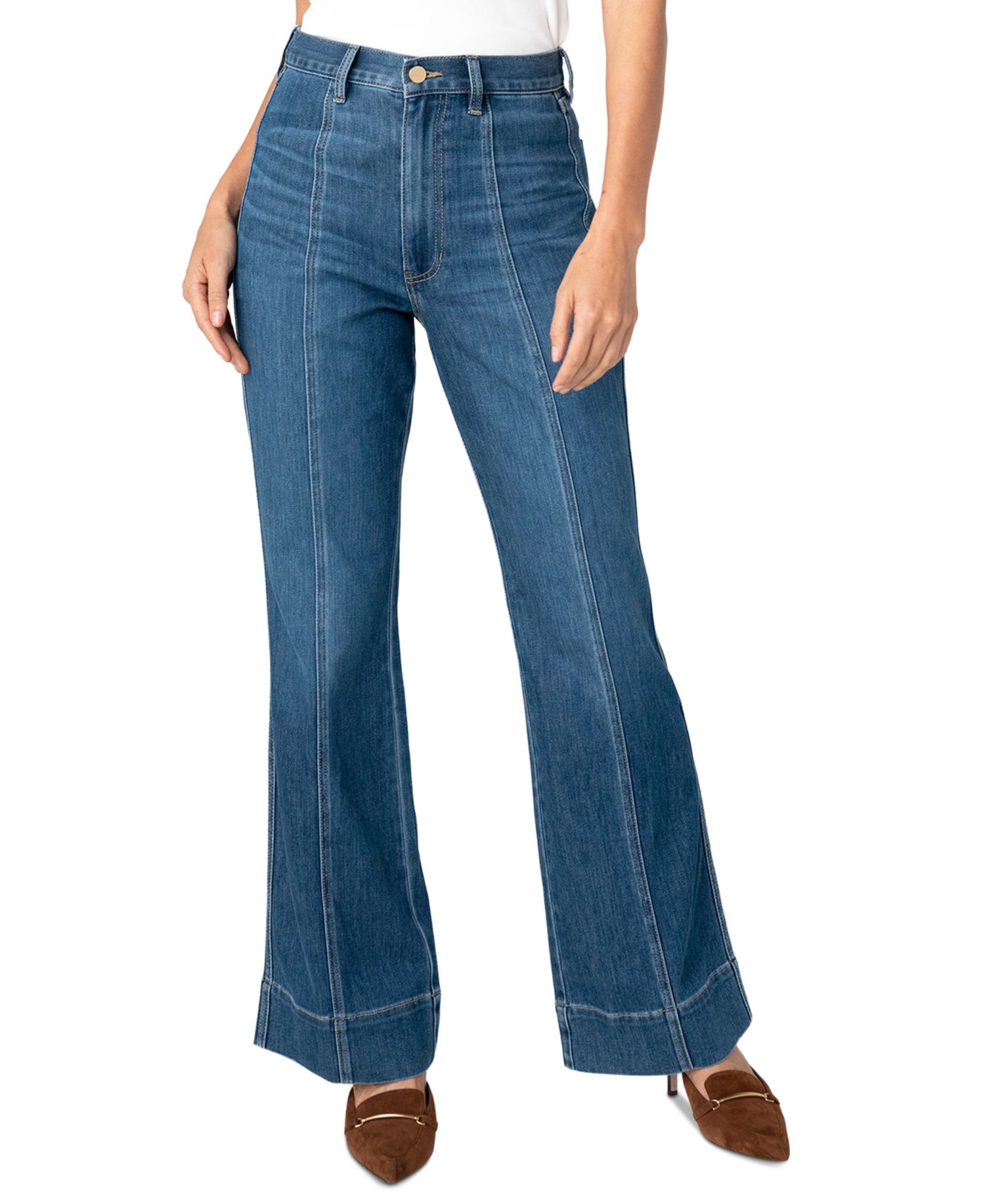 Women's Relaxed High-Rise Seamed Bootcut Jeans