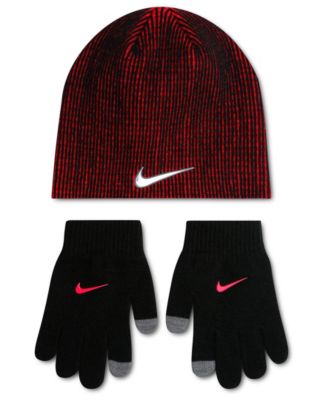 Boys' 8-20 Multi-Stripe Peak Beanie and Gloves, 2-Piece Set