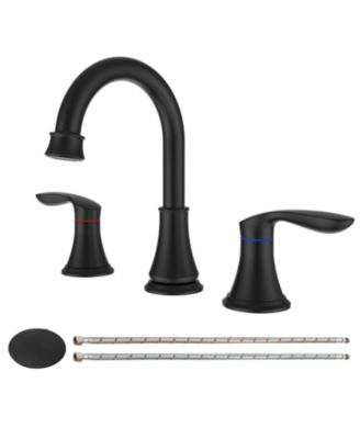 8 Inch Widespread Bathroom Faucet 2 Handle 3 Hole 360 Swivel Spout Vanity Sink Basin Faucet
