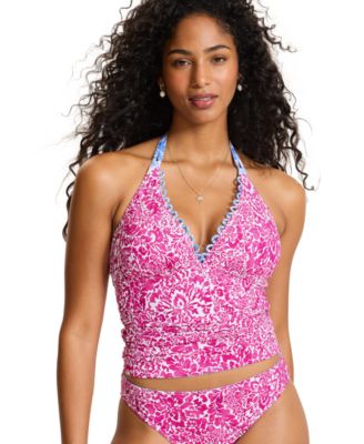 Women's Paisley Daze Reversible Ruched Halter Tankini