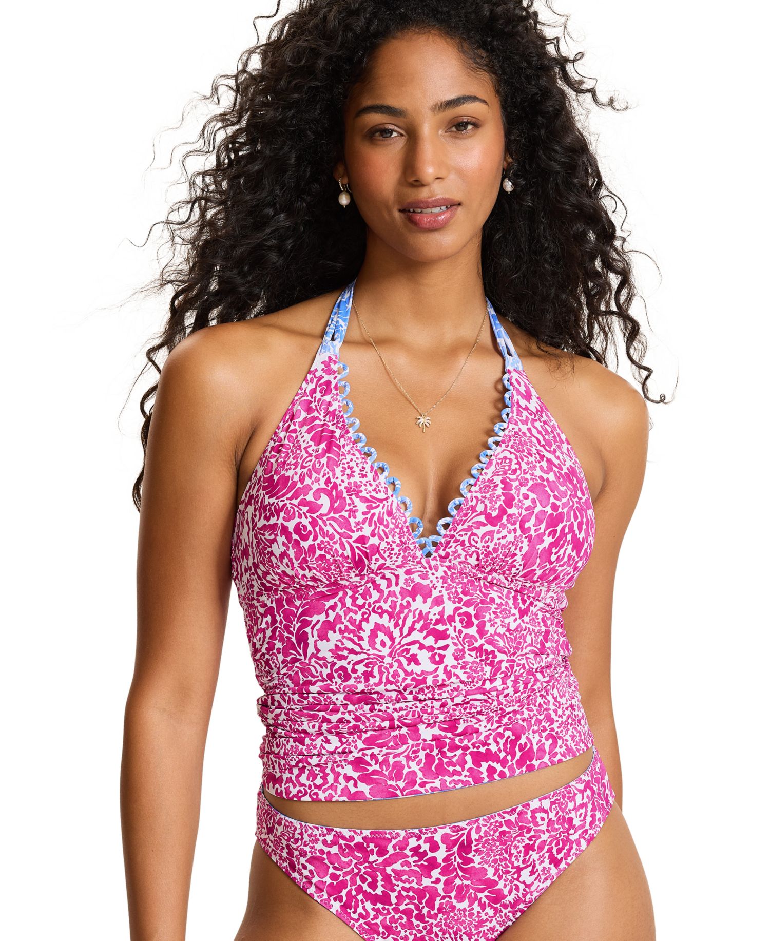 Women's Paisley Daze Reversible Ruched Halter Tankini