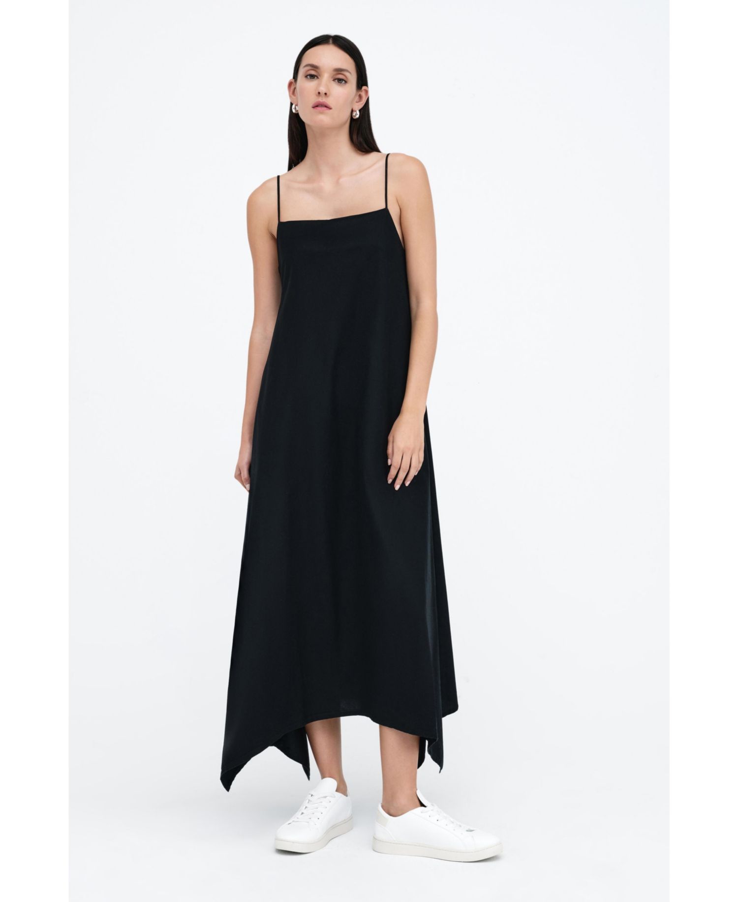 Women's Pelham Square-Neck Spaghetti-Strap Cotton A-Line Maxi Dress