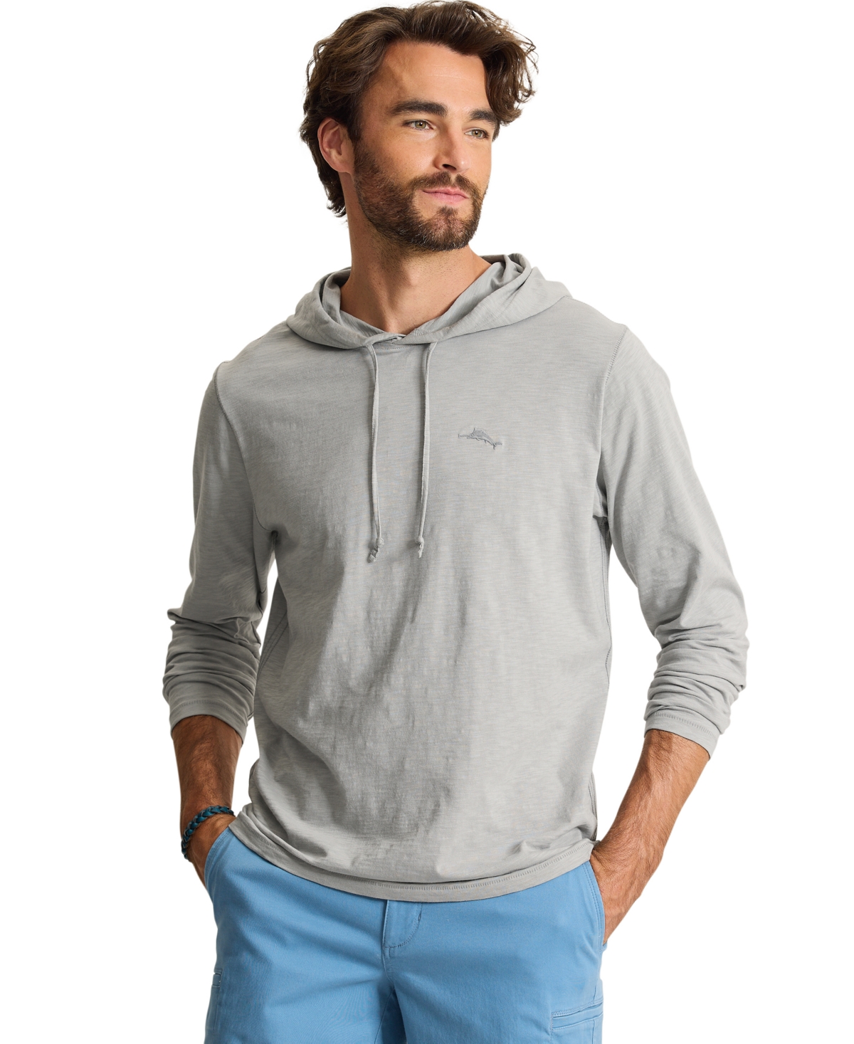 Tommy Bahama Men's Shades of Paradise Embroidered Graphic Drawcord Hood Hoodie