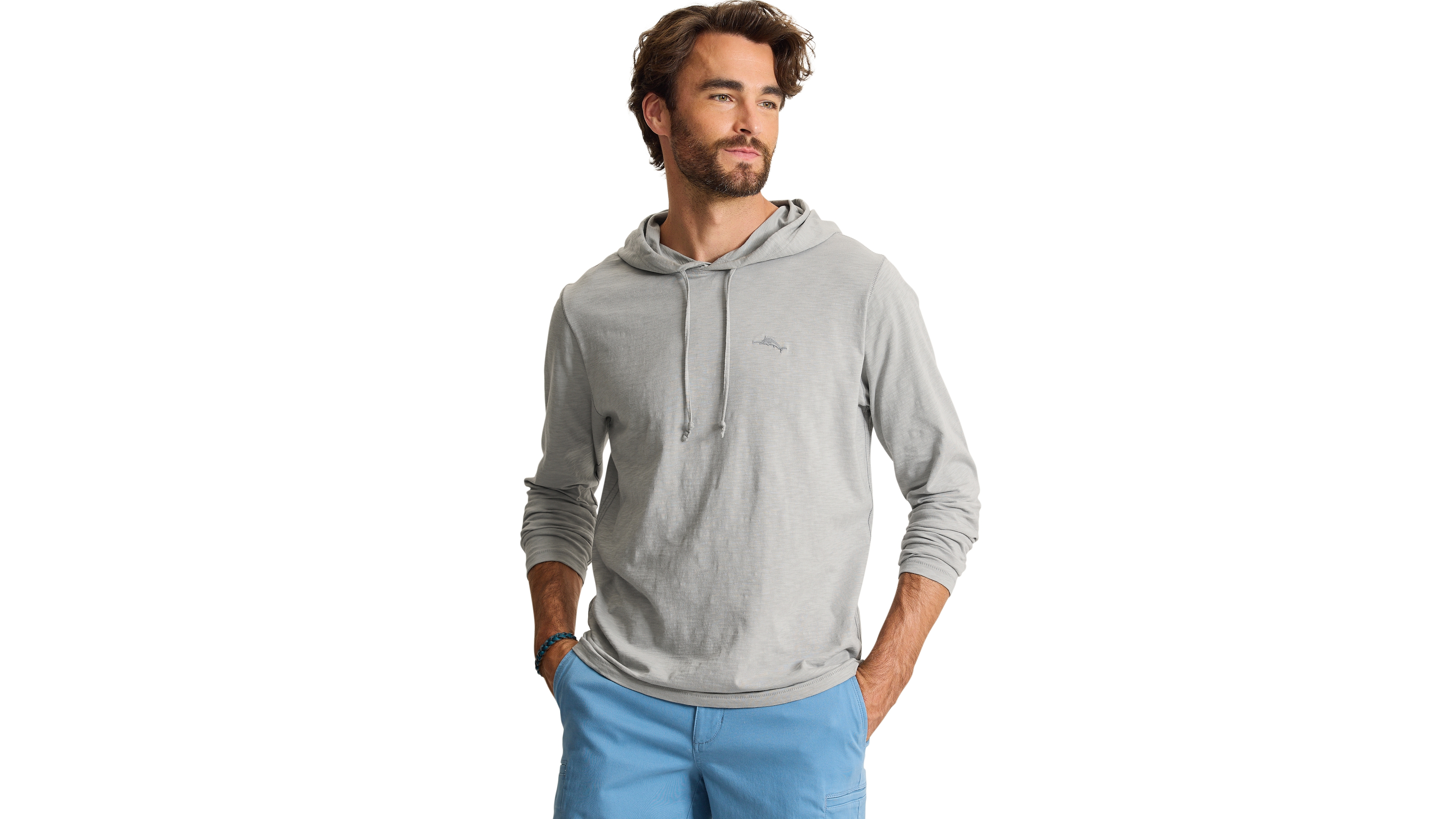 Tommy Bahama Men's Shades of Paradise Embroidered Graphic Drawcord Hood Hoodie