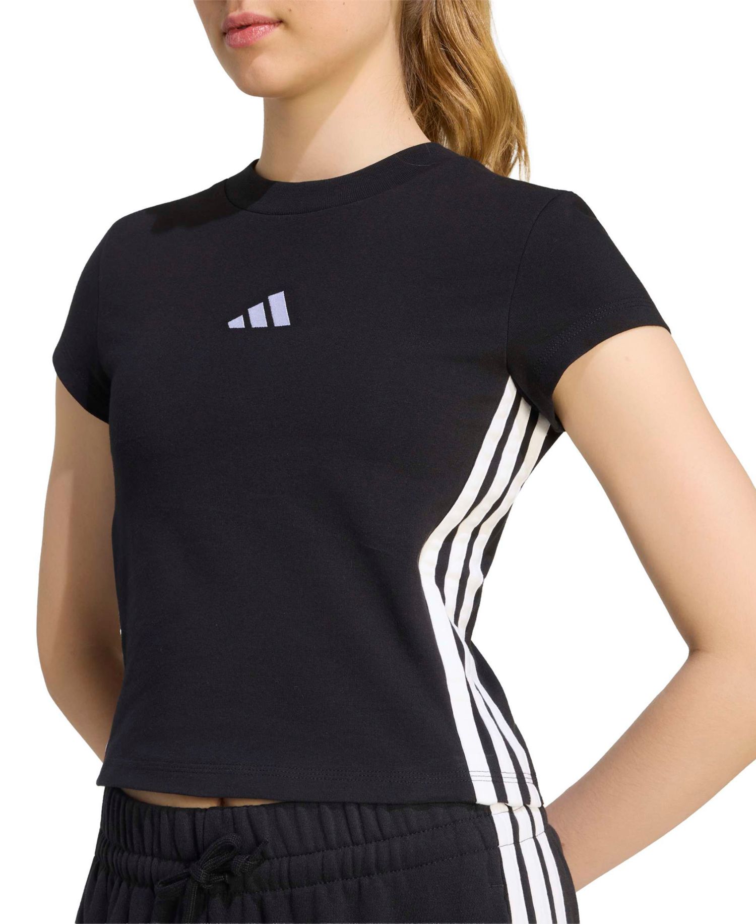 Women's Essentials 3-Stripes Padded Slim Baby Cotton-Blend T-Shirt