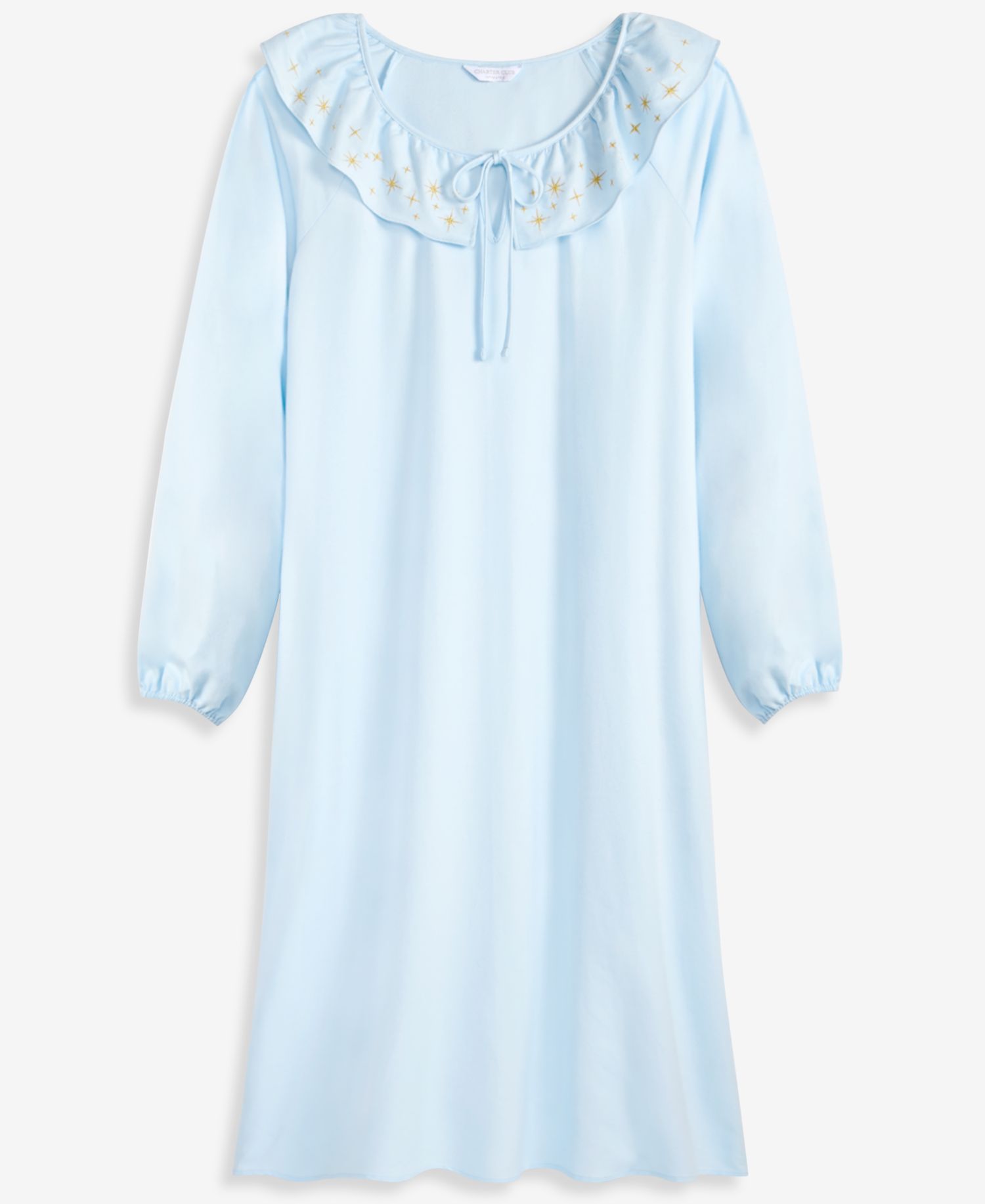 Women's Flannel Scoop-Neckline Ruffle-Detail Nightgown