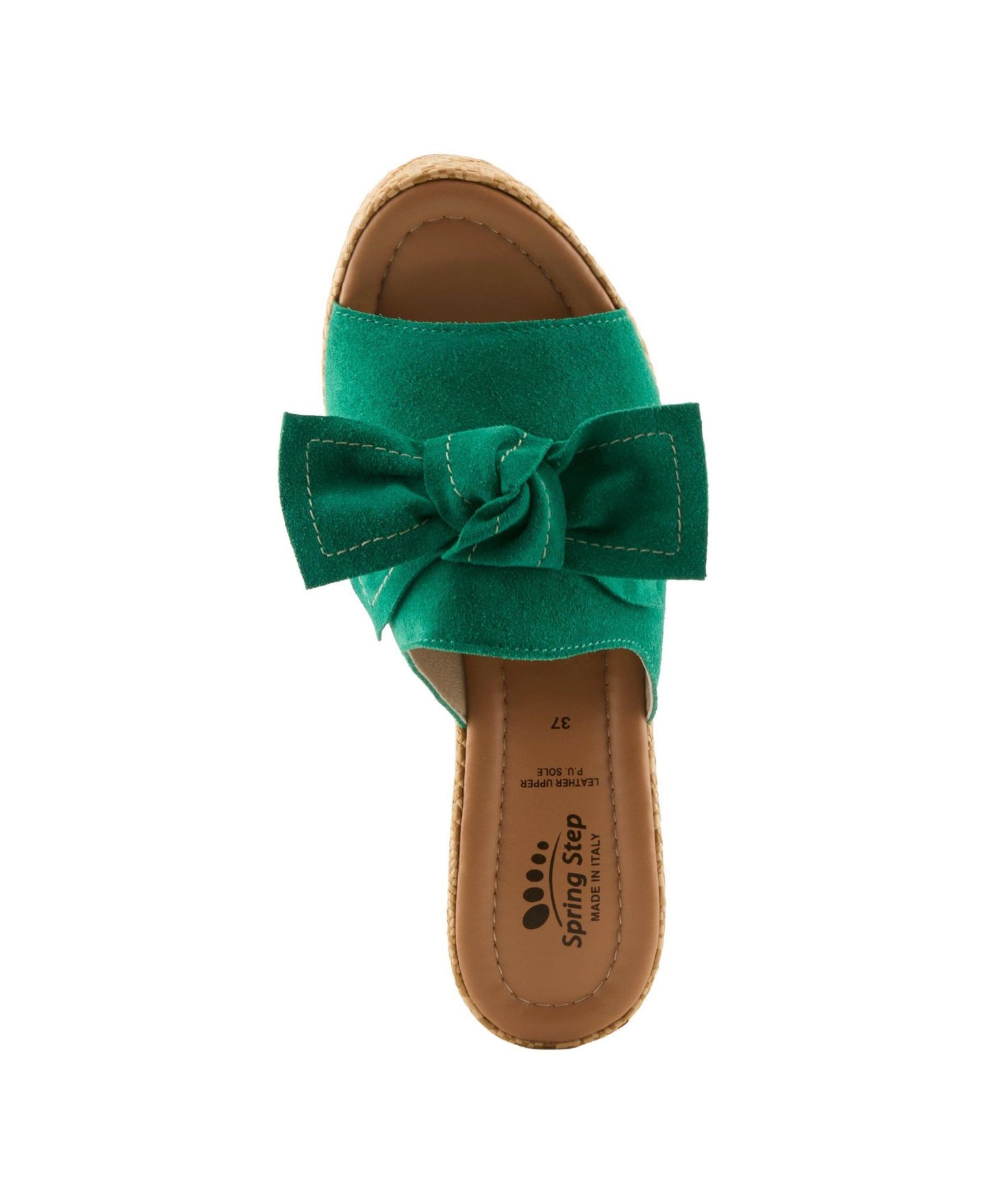 Женские сандалии Spring Step Ellyn-Woven Wedge with Suede Upper, цвет: Зелёный замшевый — фото 3