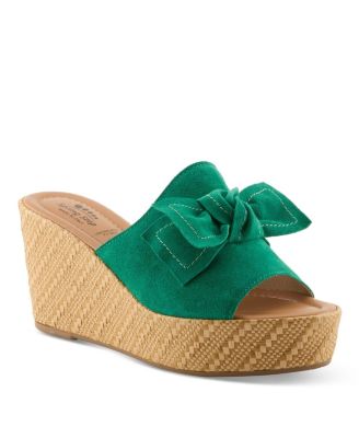 Ellyn-Woven Women's Wedge with Suede Upper