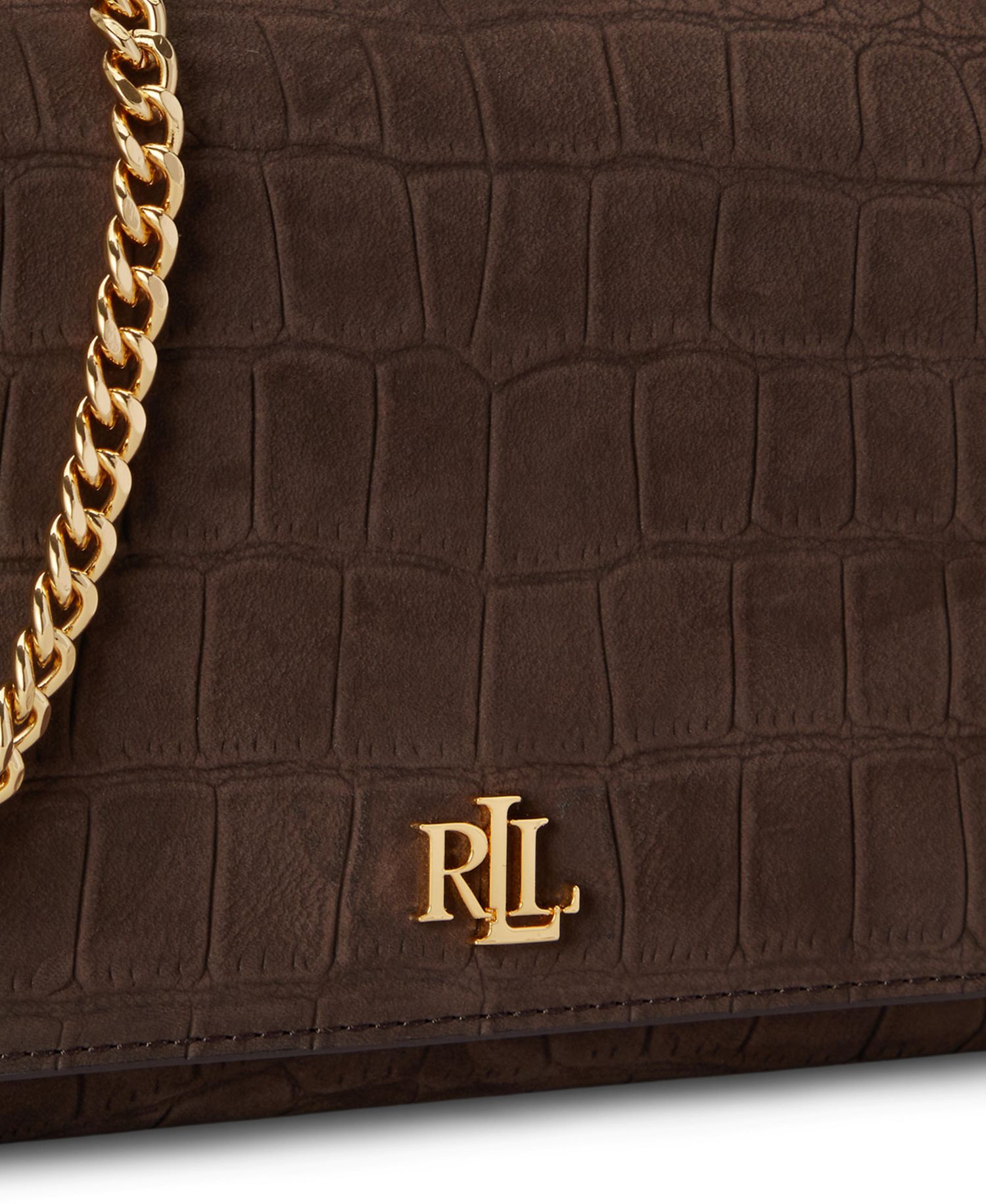 Crocodile-Embossed Medium Adair II Leather Crossbody Wallet