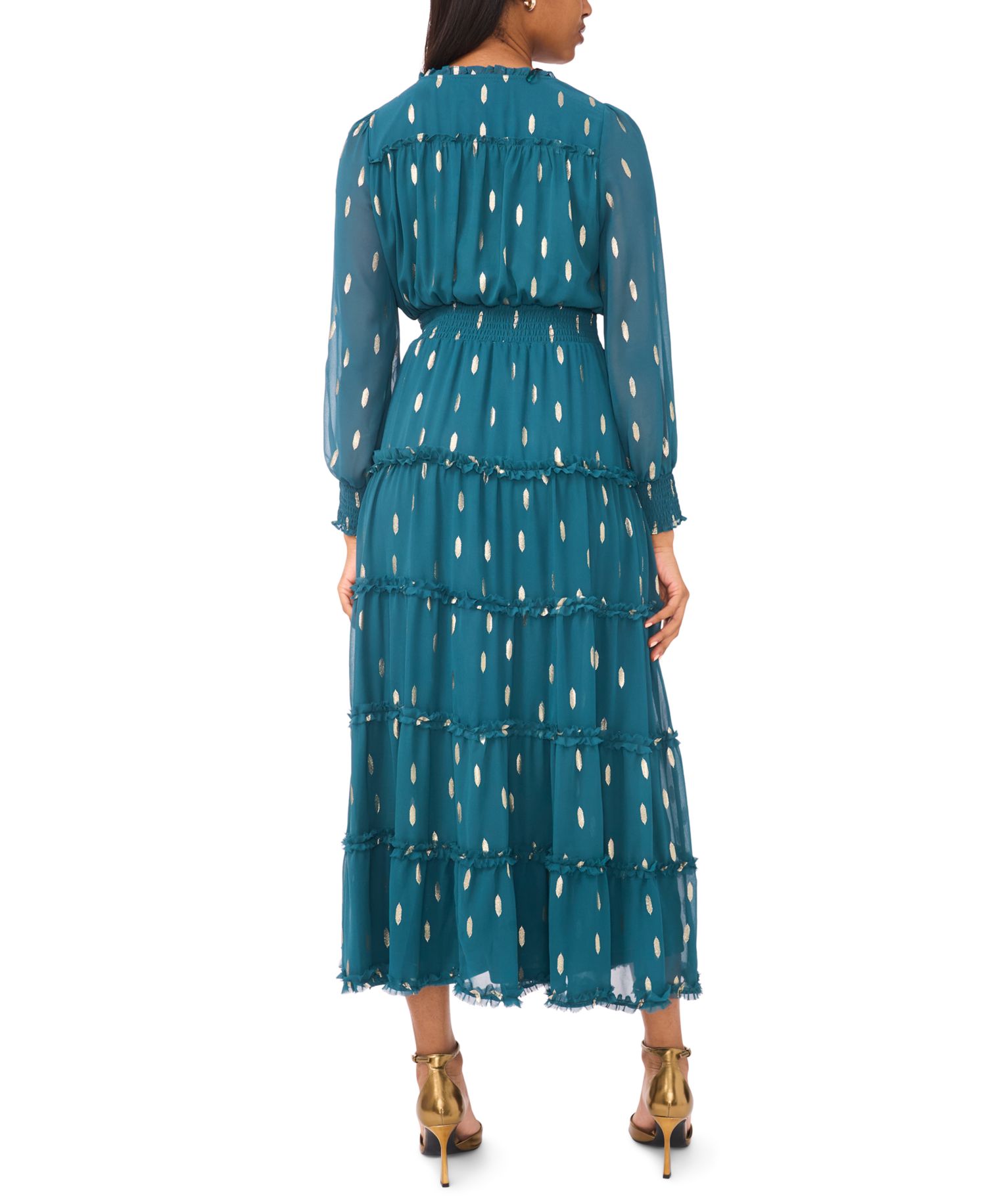 Petite Chiffon Long Sleeves Dress