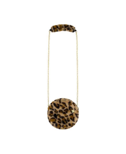 Сумка Deux par Deux Faux Fur Shoulder Leopard Print для девочек, цвет: Коричневый / Леопардовый