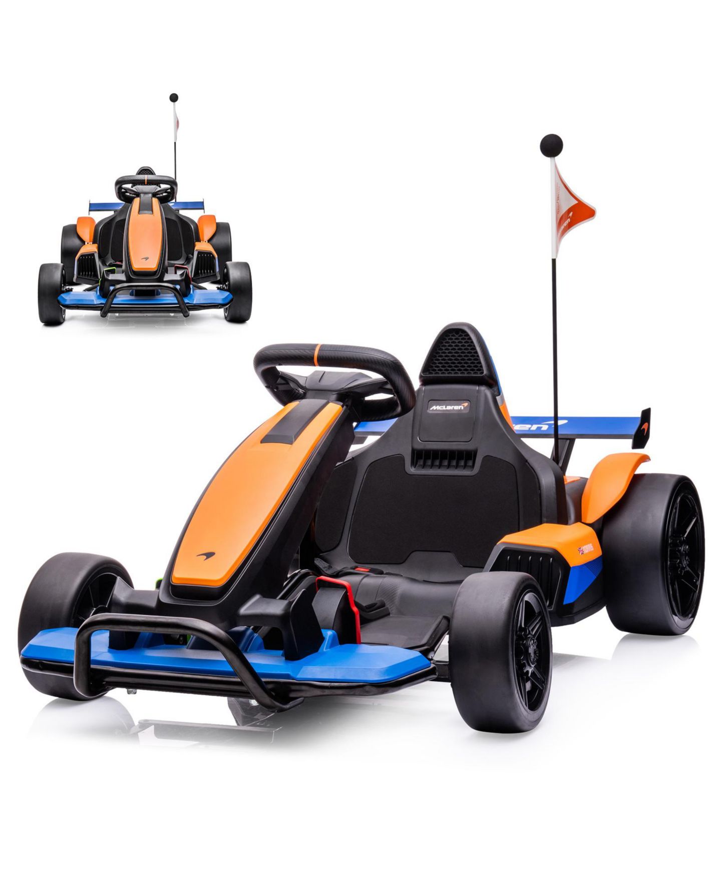 Детская игрушка homfan 24V Kids Ride-On Car, Dual 120W Motors, High/Low Speed Modes, 54"L x 31"W x 22"H, 140 lb Capacity, Ages 6 plus, цвет: Оранжевый — фото 1