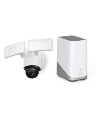 Floodlight Camera E340 with HomeBase S380 Outdoor Wired Dual-Lens Security Camera