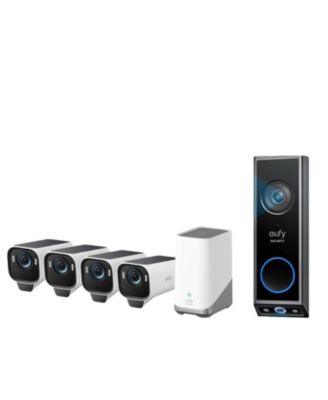 Cam S3 Pro 4-Cam Kit + Video Doorbell E340 Outdoor 4K Solar MaxColor Vision Security Camera System