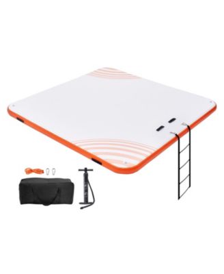 Inflatable Floating Dock, 7 x 7 ft Non-Slip Water Platform with Ladder and Carry Bag