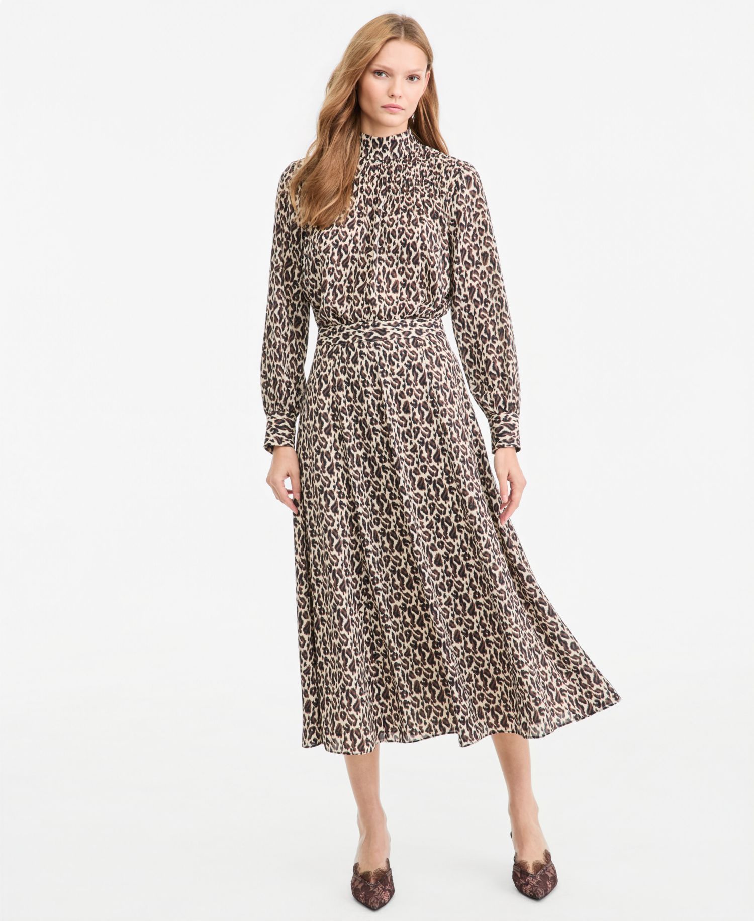 Women's Evera Leopard-Print Midi A-Line Skirt