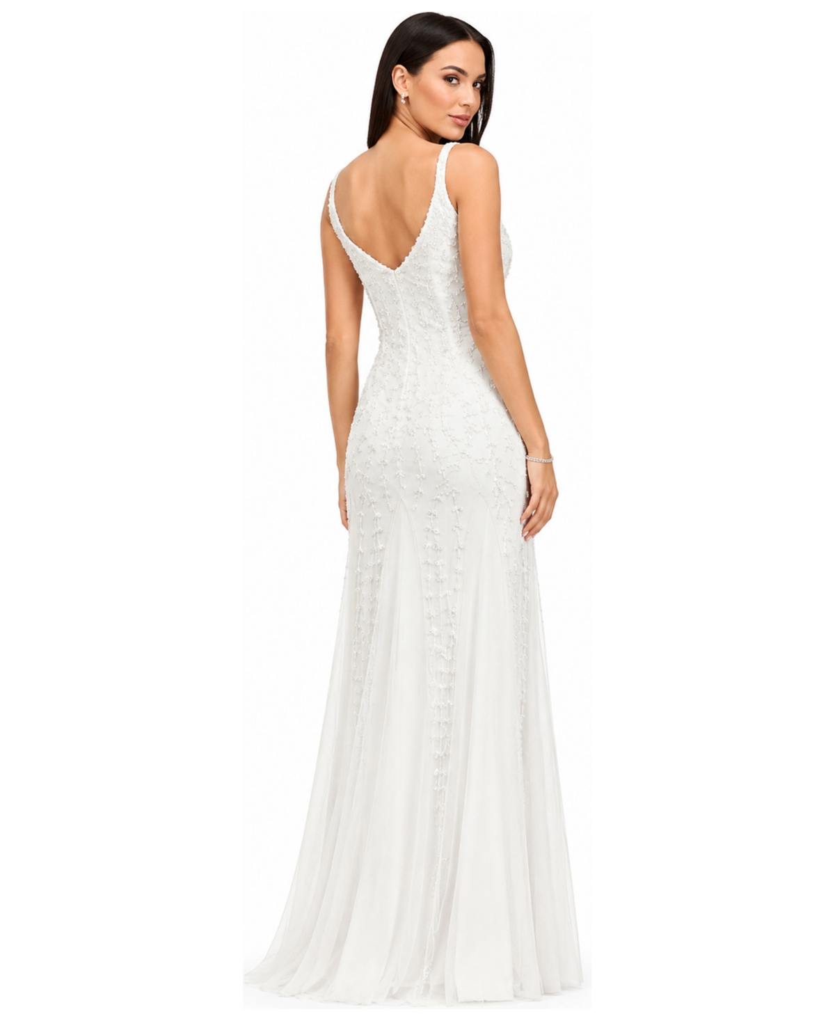 Lara Women's Beaded Bridal Gown with Godets