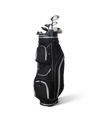 14-Way Golf Cart Bag, 900D Polyester, 13 Pockets, Rain Hood and Strap